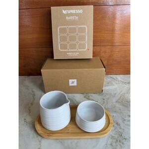 Nespresso Stoneware creamer Sugar Set & Barista Ice Tray